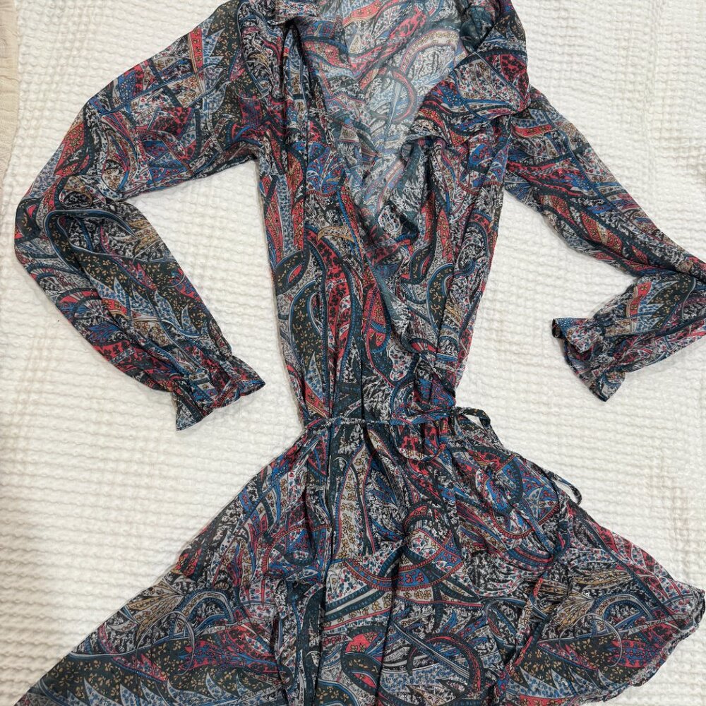 Ted Baker Paisley Print Sheer Wrap-Around Top/Kimono